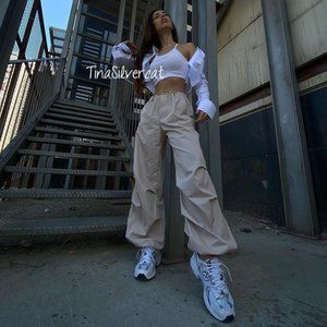 BLOGGER'S FAVE! Zara Parachute Pants Sand NWT